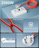 16A 2500W Heavy Duty Power Extension Board with MCB Switches – FEDUS