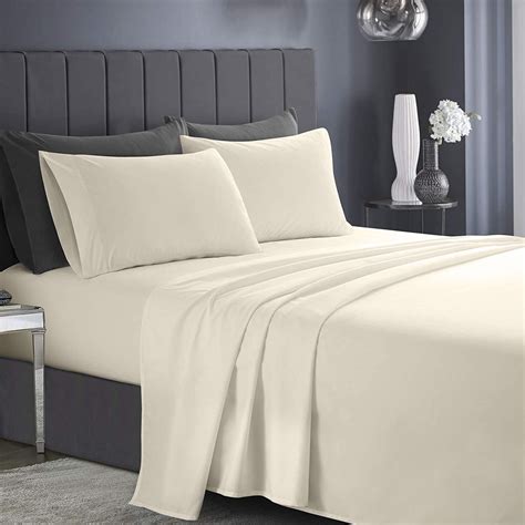 Infinitee Xclusives King Sheet Set of 4 |Beige| 16-inch Deep Pocket ...