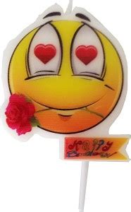 jagmag Happy Birthday Smiley Candle /Smiley Emojis Theme Candle (Random ...