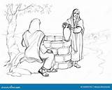 Christ And The Samaritan Woman At The Well. Pencil Drawing Stock ...