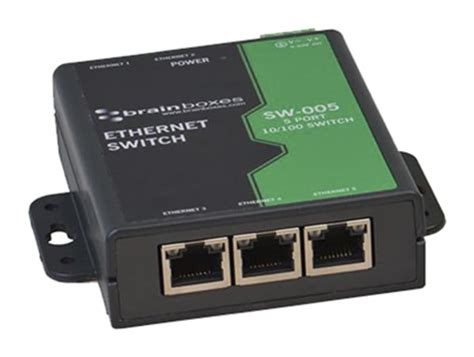 SW-005 Brainboxes | Brainboxes Wall Mount Industrial Ethernet Switch, 5 ...