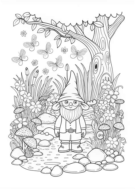 Garden Gnome Coloring Pages