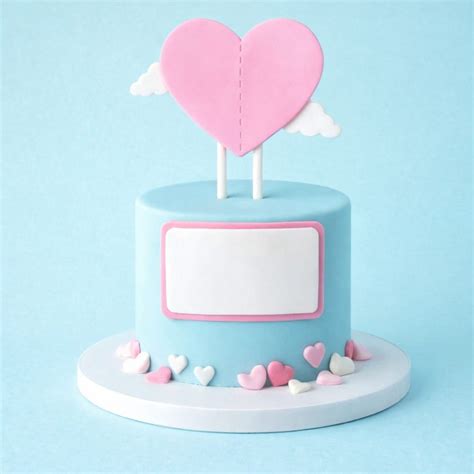 Bakewareind Personalized Message Heart Cake Topper