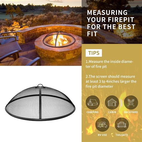 Buy Round Fire Pit Spark Screen Cover,Outdoor Patio Mesh FirePit ...