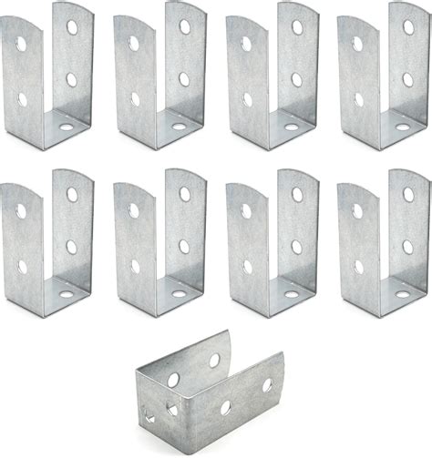 DOJA Barcelona | Support Poteau Bois U | Pack 8 | Fixation Poteau Bois | 51*45*100mm | Épaisseur ...
