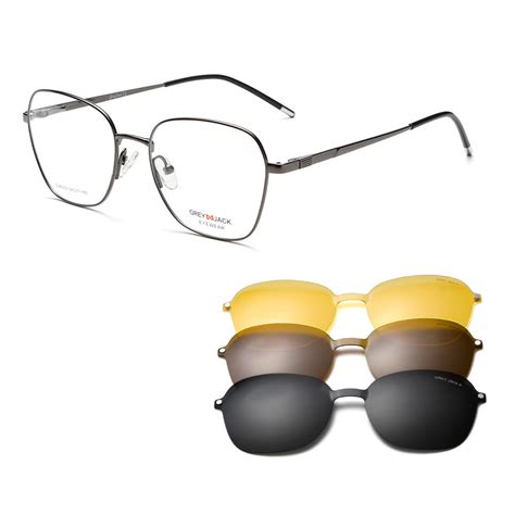 GREY JACK Polygon Metal Clip On Sunglasses for Men Women 80009 ...