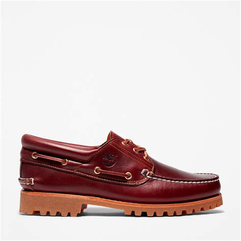 Men’s 3-Eye Lug Handsewn Boat Shoe - Burgundy | Timberland US