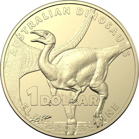One Dollar 2022 Australian Dinosaurs - Elaphrosaurine, Coin from ...