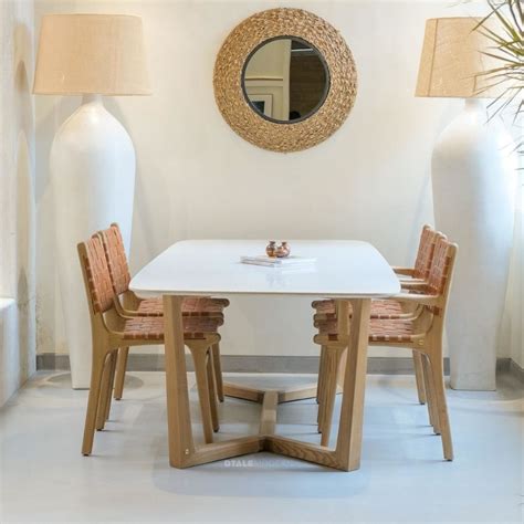 Calissa Dining Table-Carrara Bianco-6 feet – Karotikraft