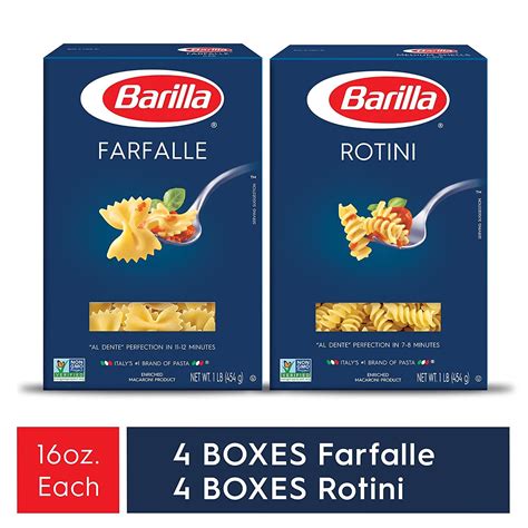 BARILLA Blue Box Pasta Variety Pack - Farfalle & Rotini - 16 oz. (Pack ...