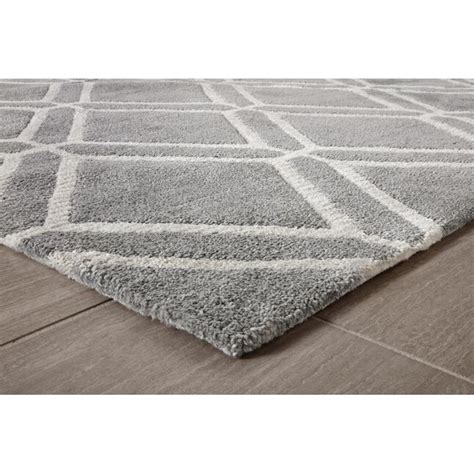 allen + roth Shae 8 x 10 (ft) Woven Polyester Grey Rectangular Indoor ...