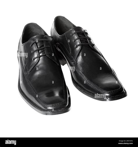 Black men's dress shoes, isolated Stock Photo - Alamy