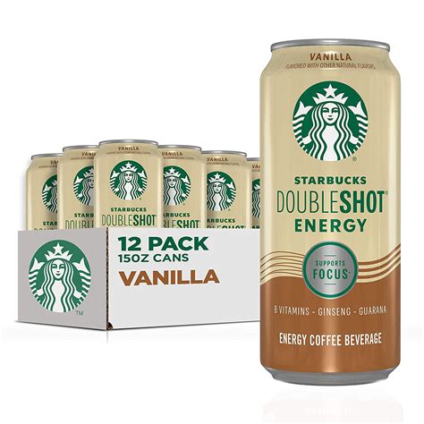 Starbucks Doubleshot Energy Vanilla, Strong Coffee Drink with 225 mg ...
