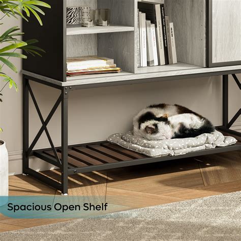 Buy Industrial Bar Cabinet Coffee Bar Buffet Cabinet with Storage Wood ...