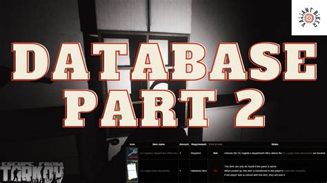 Database Part 2 | Escape From Tarkov Quest Guide - YouTube