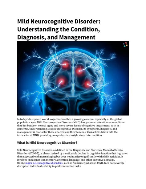 Mild Neurocognitive Disorder: Symptoms, Causes, Diagnosis, and ...