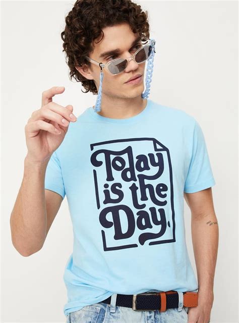 Buy Men Typographic Printed Slim Fit T-shirt Online at just Rs. 249.0 ...
