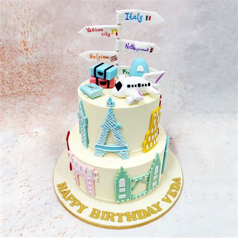 Europe Trip Cake | Travel Theme Cake | Liliyum Patisserie – Liliyum ...
