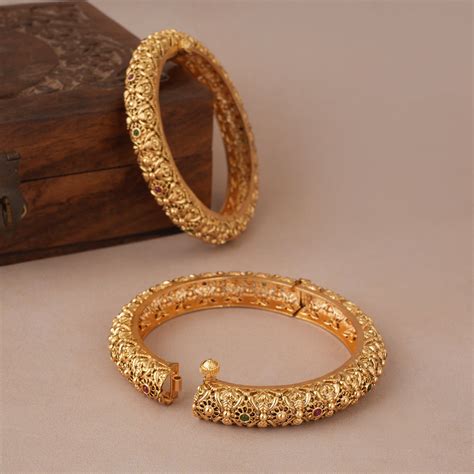 Beautiful multicolor antique gold openable bangle set I COD Available ...