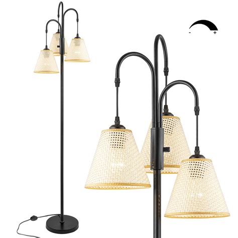 IC INSTANT COACH Dimmable Floor Lamp,3-Lights Arc White&Turmeric Paper ...