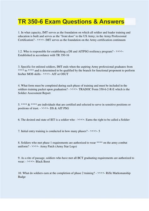 TR 350-6 Exam Questions & Answers | 80 Questions with 100% Correct ...