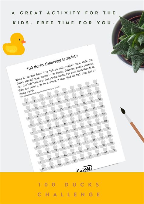 100 Ducks Challenge Printable | Fun Scavenger Hunt for Kids - Etsy
