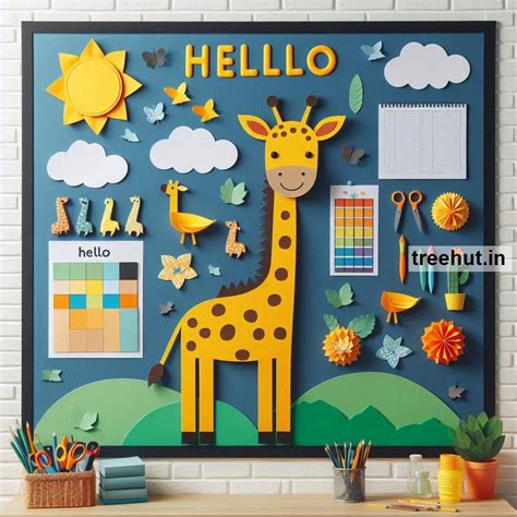 Giraffe Bulletin Board Ideas, Door Decor, Hallway Display and Wildlife ...