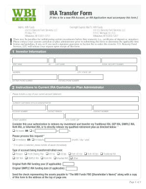 IRA Transfer Form - Blank Fillable Template | Fill Out, Print ...