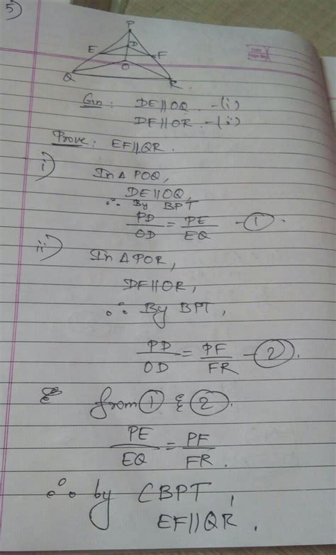 IN THE GIVEN FIGURE, DE IS PARALLEL TO AQ AND DF IS PARALLEL TO AR ...