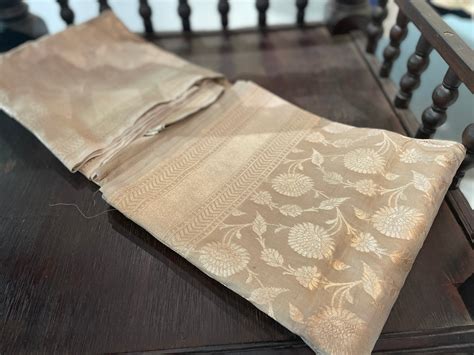 Signature bridal banarasi saree in nude tone Intricately Jeri Woven ...