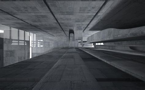 Premium Photo | Abstract concrete interior multilevel public space with ...