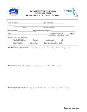 Fillable Online doe k12 de Curr appr application.doc - doe k12 de Fax ...