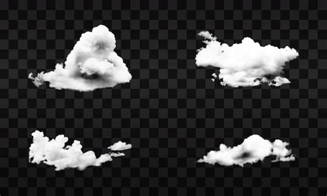 Cloud set on transparent background | Premium PSD
