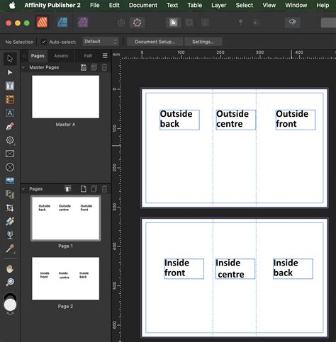 AfPub: Creating Layout with several pages *next to each other ...