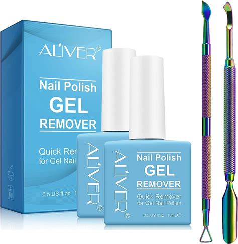 2Pcs Gel Nail Polish Remover, Nail Polish Remover for Gel Nails, Ultra ...