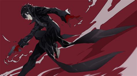 Joker Persona 5 HD Wallpaper – Iconic Video Game Rebel in Action