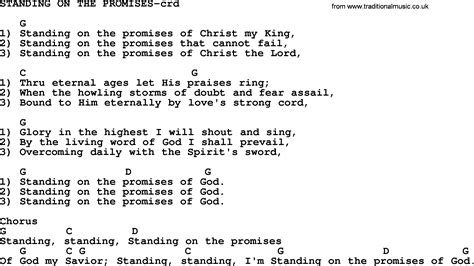 Top 500 Hymn: Standing On The Promises - lyrics, chords and PDF