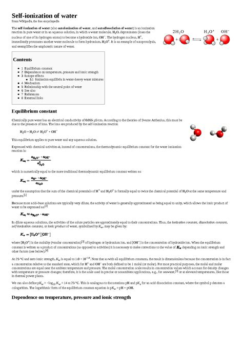 SOLUTION: Self Ionization of Water - Studypool