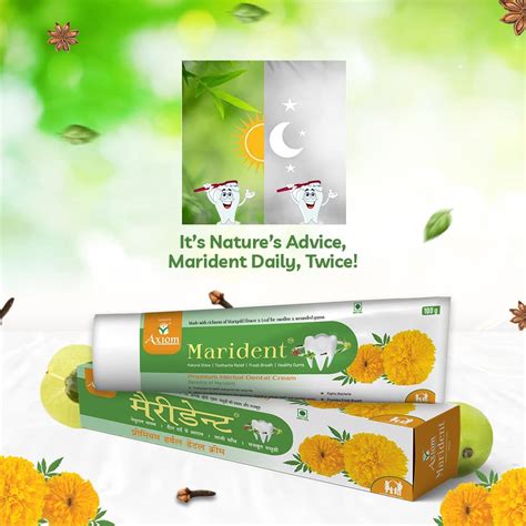 Axiom Marident Herbal Toothpaste 100gm Pack of 4 | Richness of Marigold ...