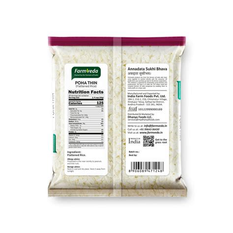 Farmveda Thin Poha (Flattened Rice) – 900g (2lb) | 100% Natural | No A ...