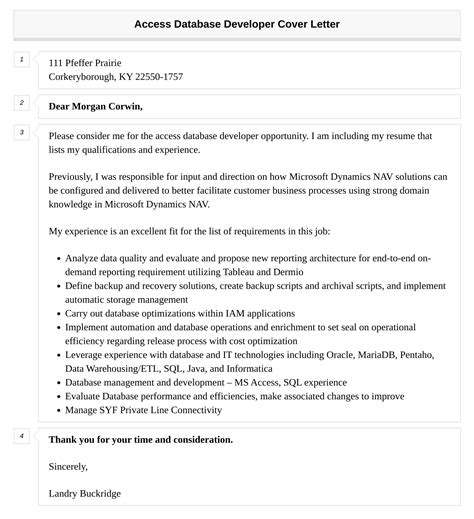 Image result for Database Developer Cover Letter