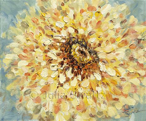 Zinnias in Blue - Oil Painting - Julia Swartz Art Gallery