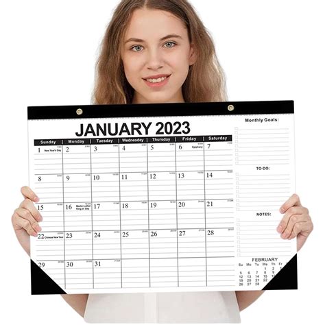 Buy Wall Calender 2023, 2023-2024 English Version Black Classic,2023 ...