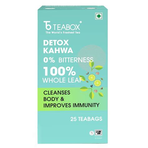 Teabox Detox Kahwa Herbal Tea | 25 Teabags with 8 Natural Ingredients ...