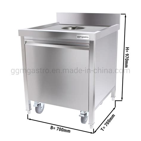 Commercial Stainless Steel Kitchen Recycling Waste Bin Garbage Box ...