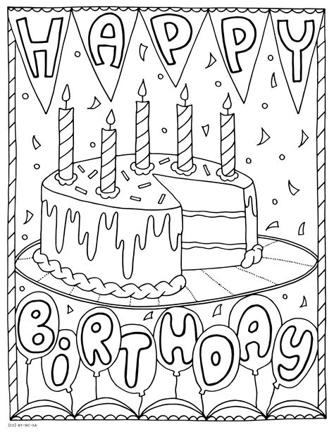 Happy Birthday Free Printable Coloring Pages