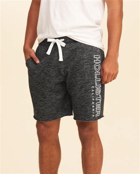 Hollister Classic Fit Fleece Shorts in Black for Men | Lyst