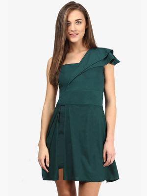 Buy Miss Chase Green Solid Mini Dress Online