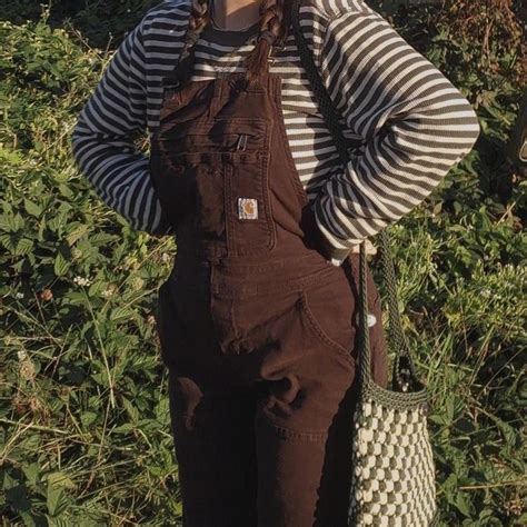 DARK brown carhartt overalls i am 5’8” and have to... - Depop