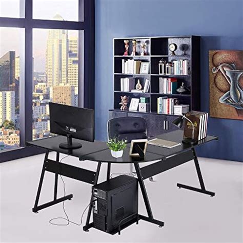 AUSPUM Modern L-Shaped Corner Computer Desk with Keyboard India | Ubuy